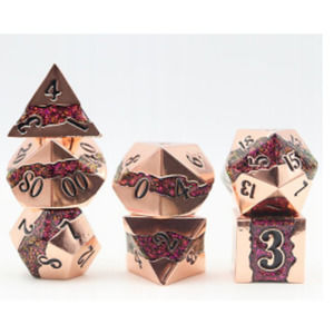 Mica Series 7 piece Metal Dice Set